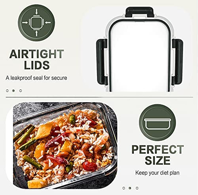 10 Packs 30 oz Glass Meal Prep Containers,Glass Food Storage Containers with Lid