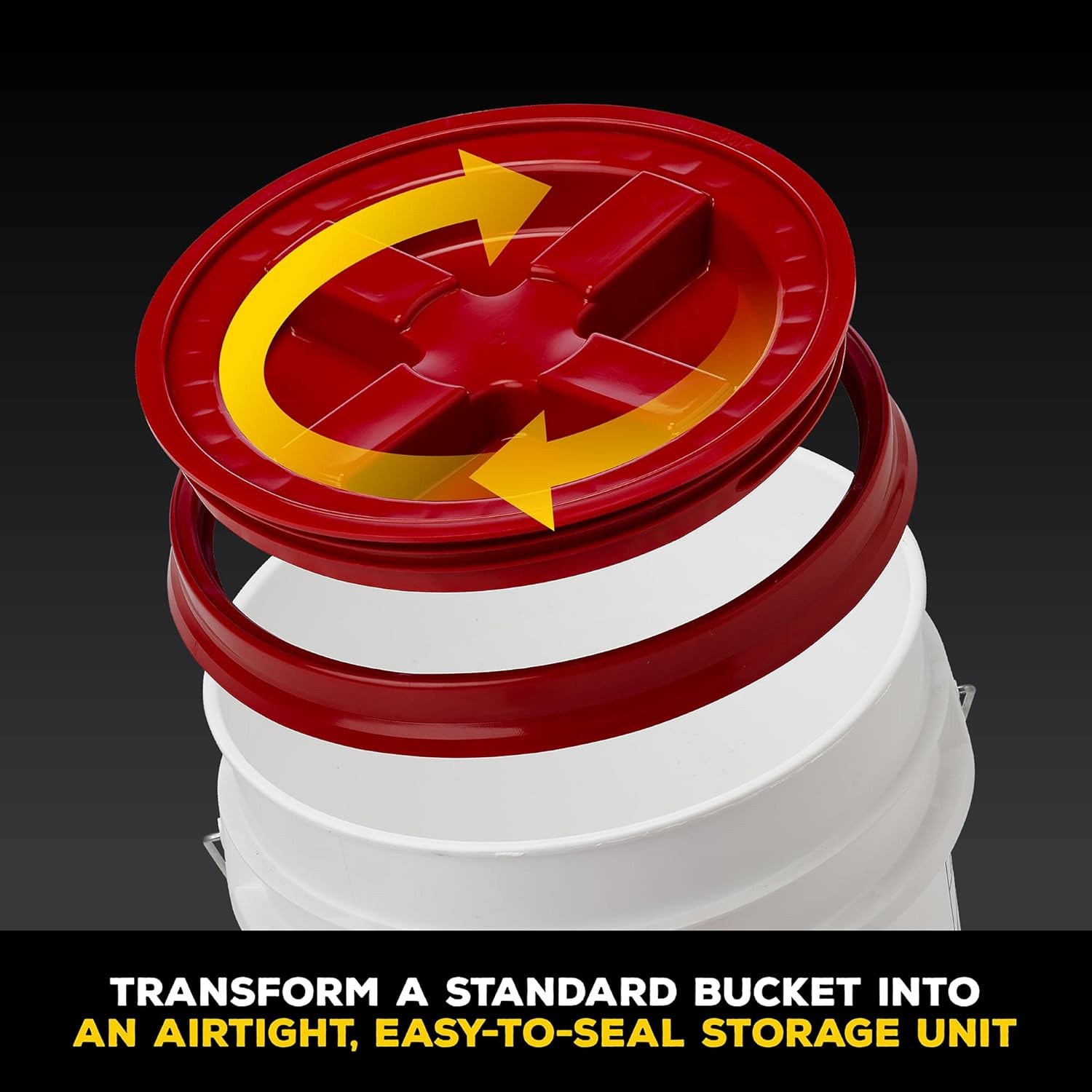Gamma Seal Lid 3 Pack Combo for 3.5 5 6 7 Gallon Utility Buckets Red White Blue
