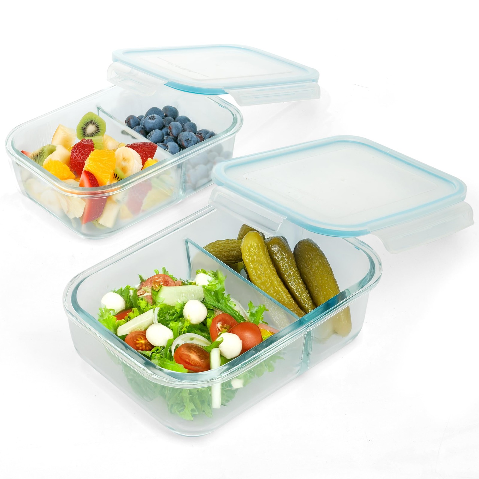 Moss and Stone Rectangular Borosilicate Glass Meal Food Containers – Prep Foo…