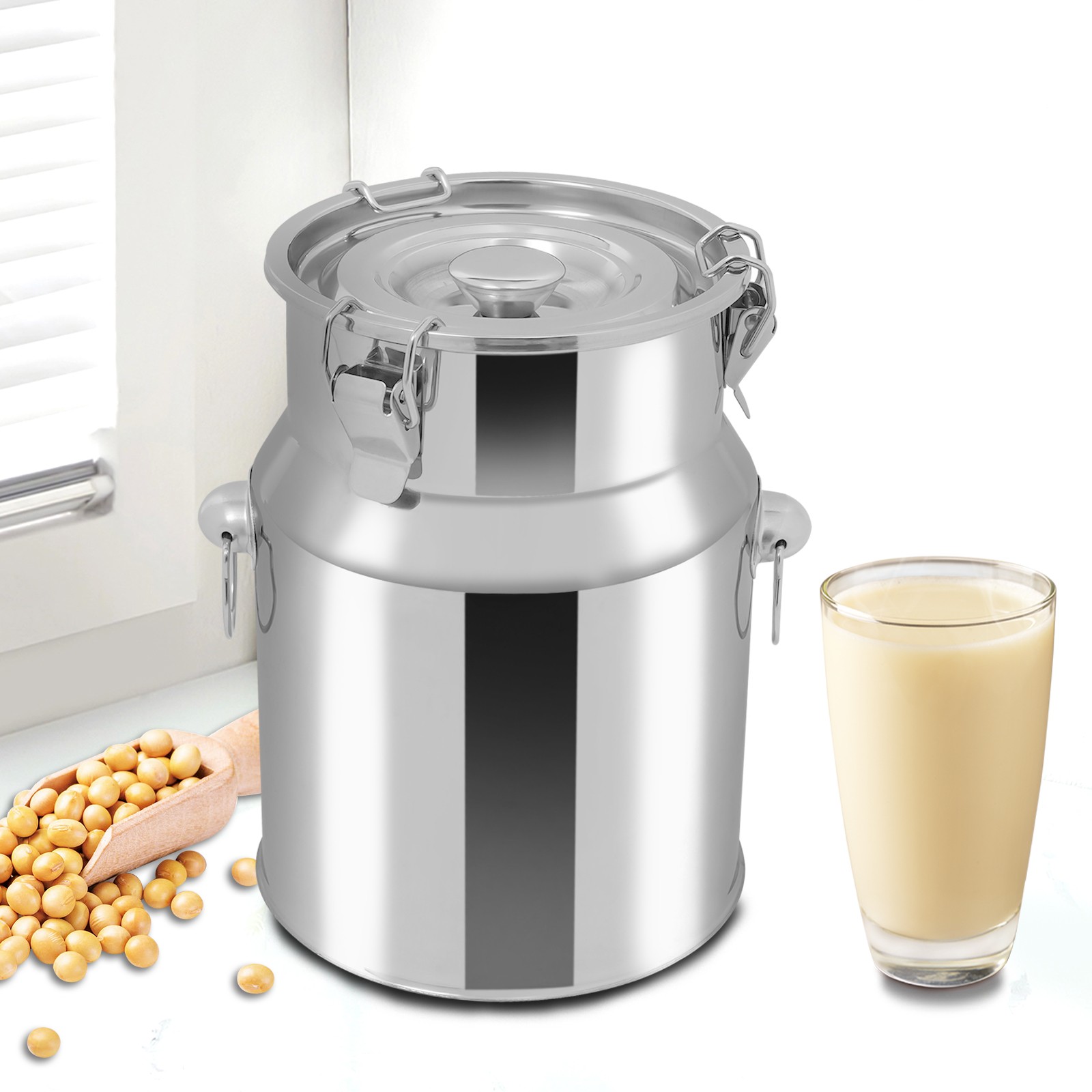 201 Stainless Steel Milk Can 5L 1.32Gal Milk Container Milk Bucket Good Sealing