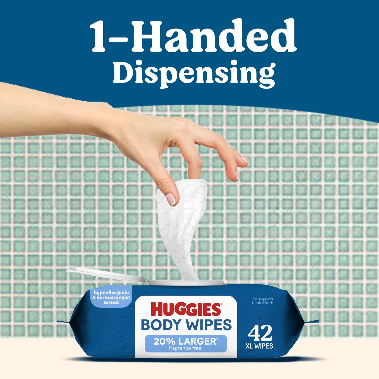 Huggies Extra Large Unscented Wipes 1 Flip-Top Pack 42 Count 10036000585206
