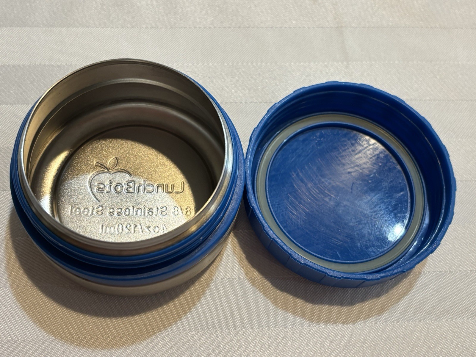 LunchBots Blue 18/8 Stainless Steel 4 oz/120ml Round Food Storage Container