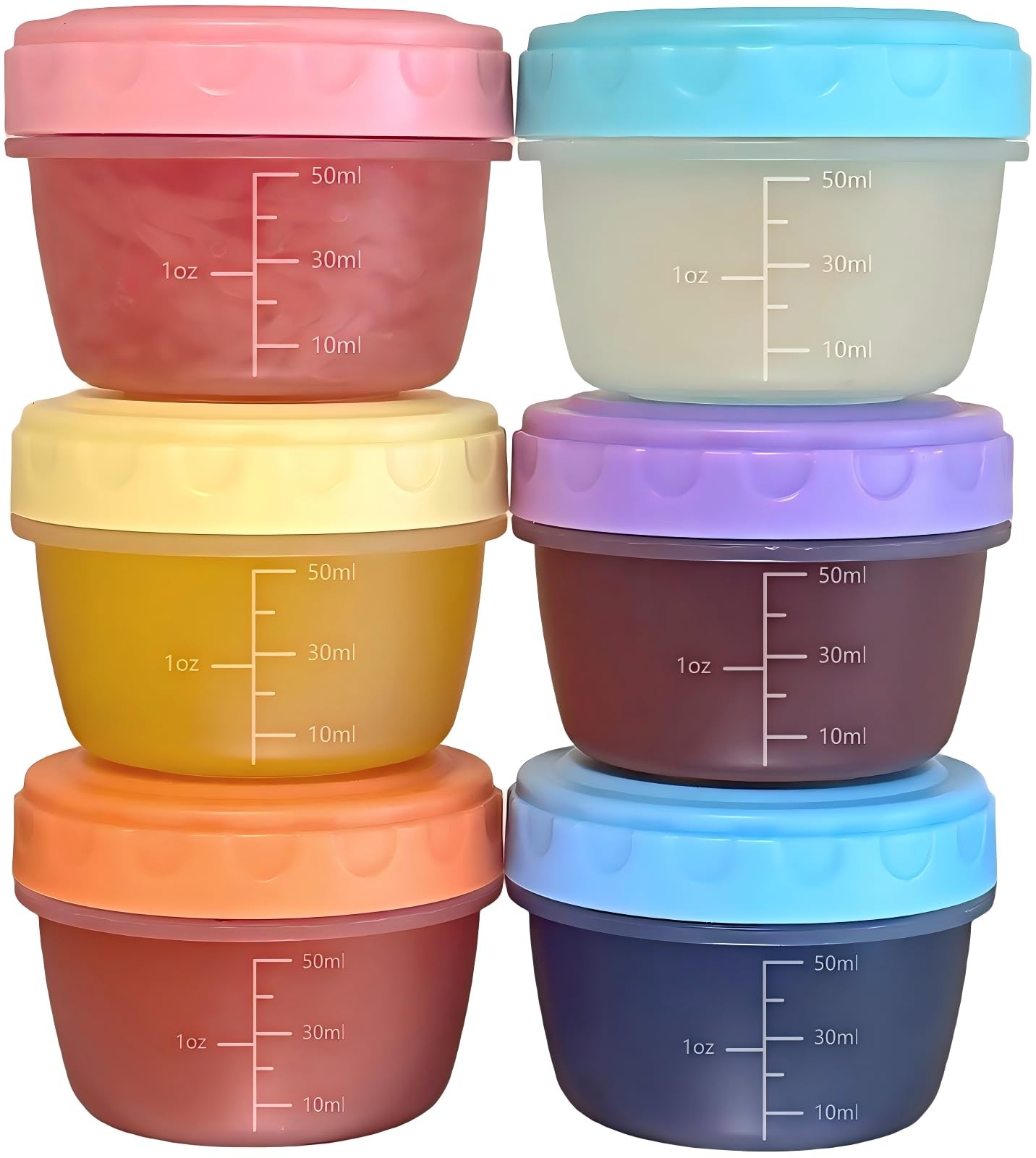 6 Pack Salad Dressing Containers to Go,2.7 OZ Small Sauce Containers with Lid…
