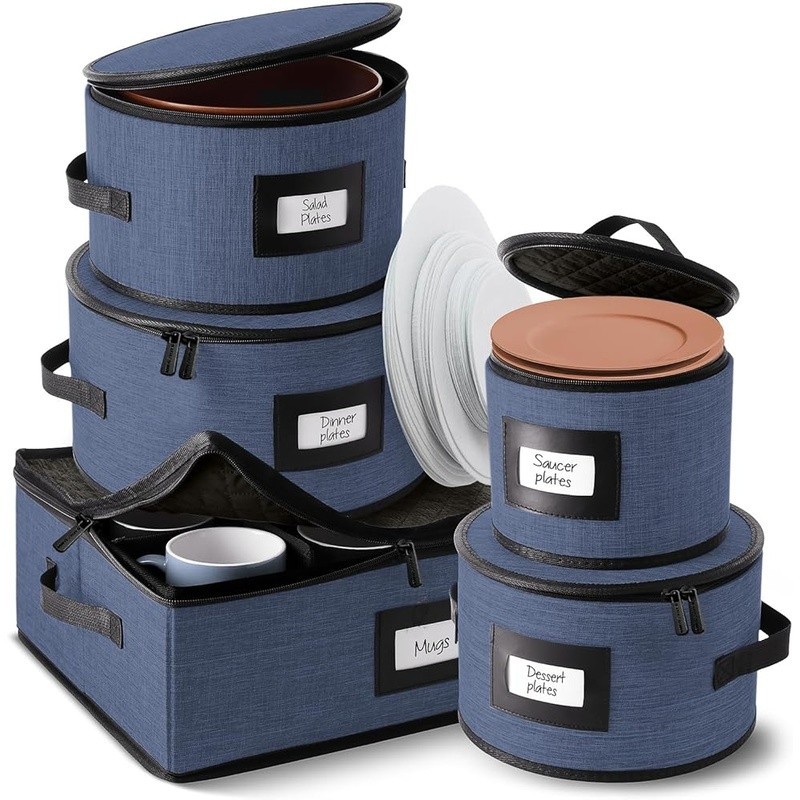 China Storage Containers Dish Organizers Padded Protectors W/ Handles Dinnerware