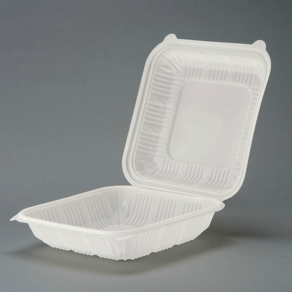 9″ x 9″ x 1 Biodegradable Natural -One Compartment Take Out Box-200/Case