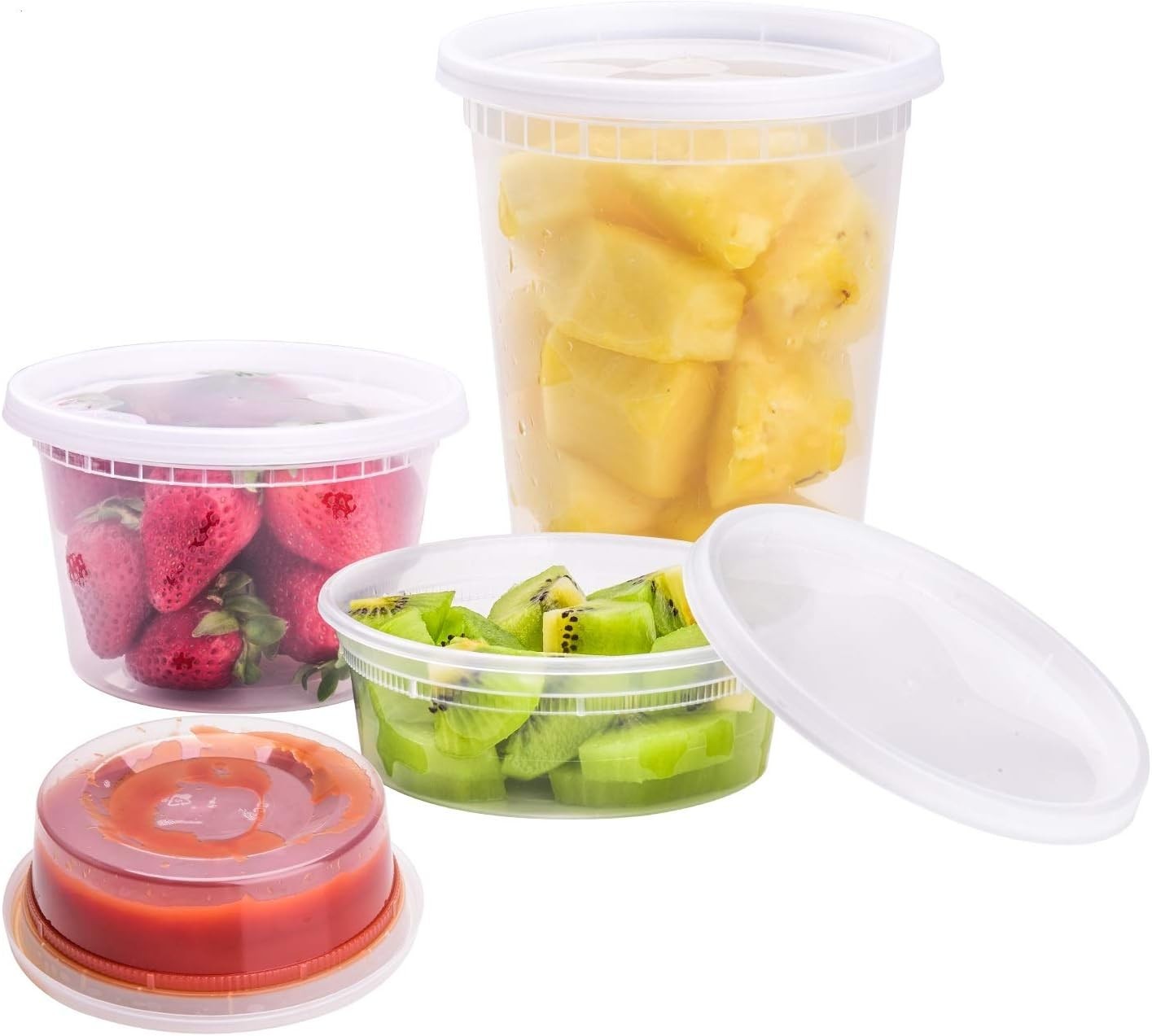 [8 oz,16oz,32oz,48Sets,16Sets each size Plastic food storage containers W/ lids