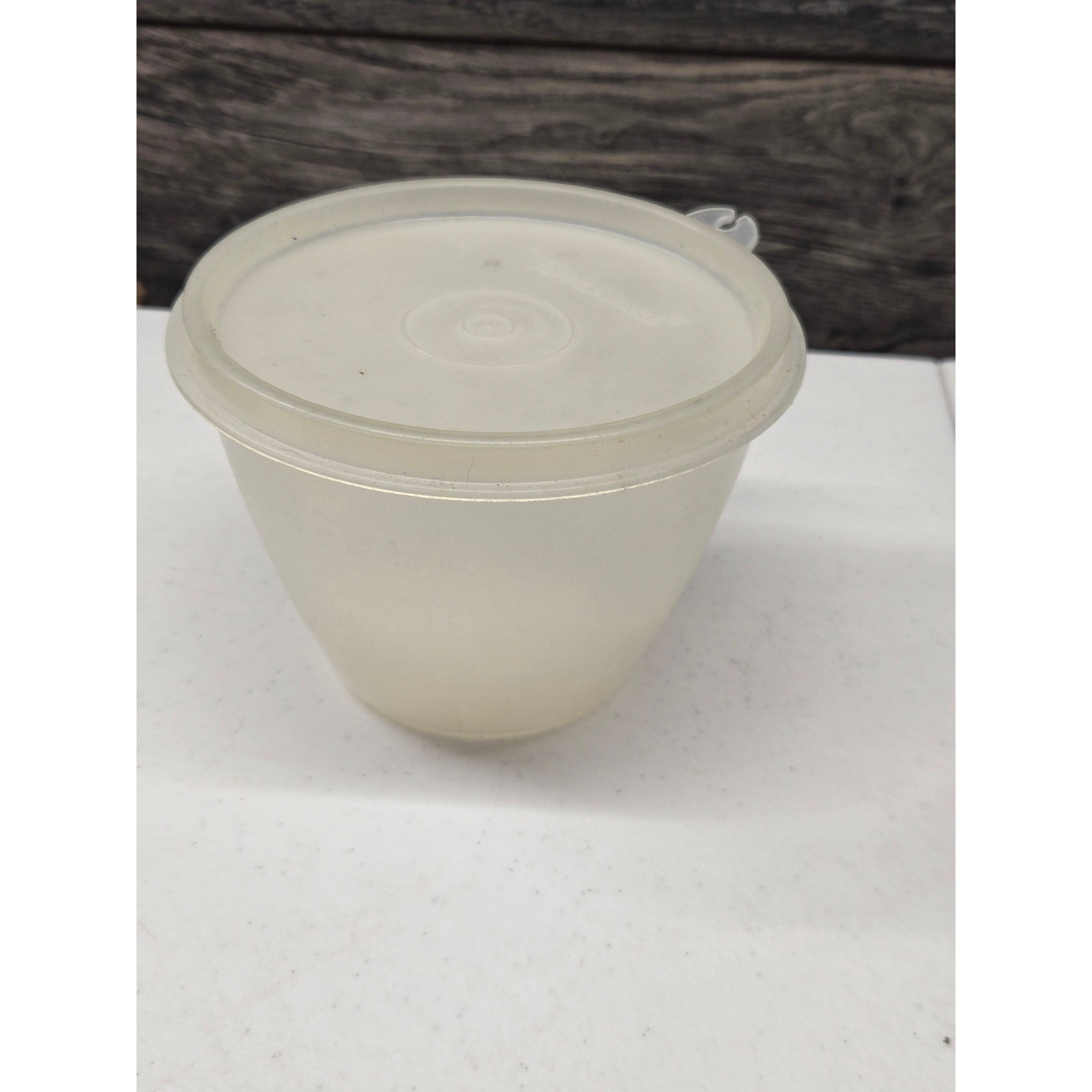 Vintage Tupperware Wonderlier Bowl Sheer White Frosted Clear 148-57 with Lid