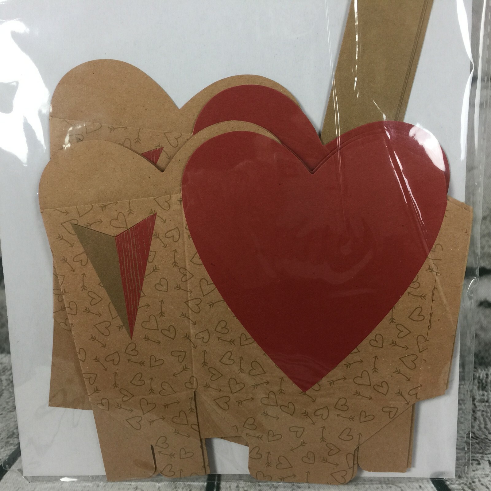 Lot of 6 Wilton 4 Count Valentine Brown Red Heart Treat Boxes 24 Party Container
