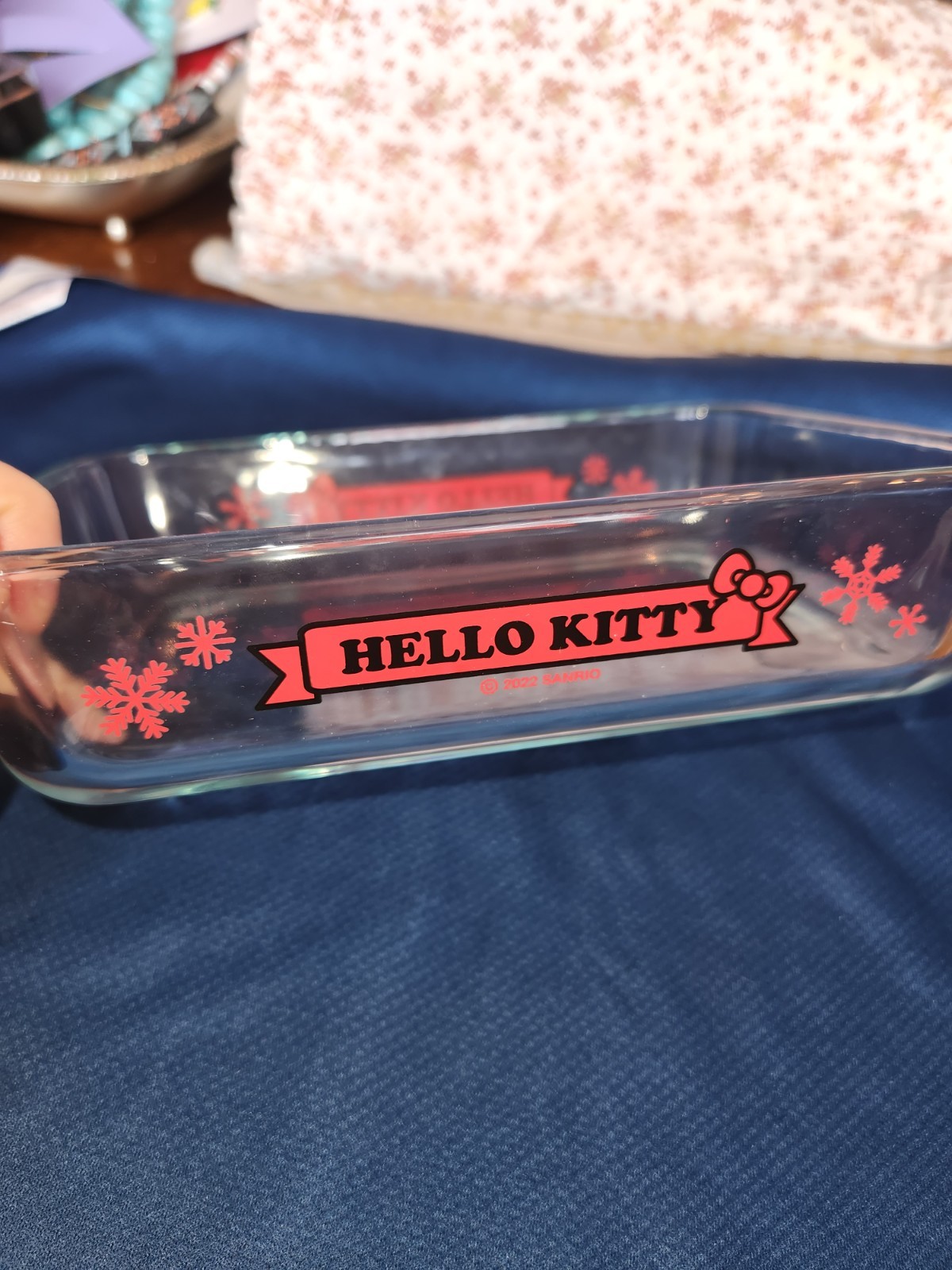 Pyrex 3-cup Rectangle Glass Storage: Hello Kitty®, (No Lid) Year 2022 Snowflake