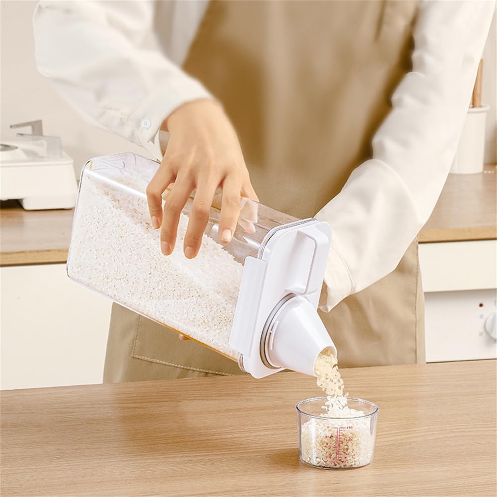 2Pcs Rice Dispenser Storage Containers, 1.1L Small Rice Bucket with Measuring…