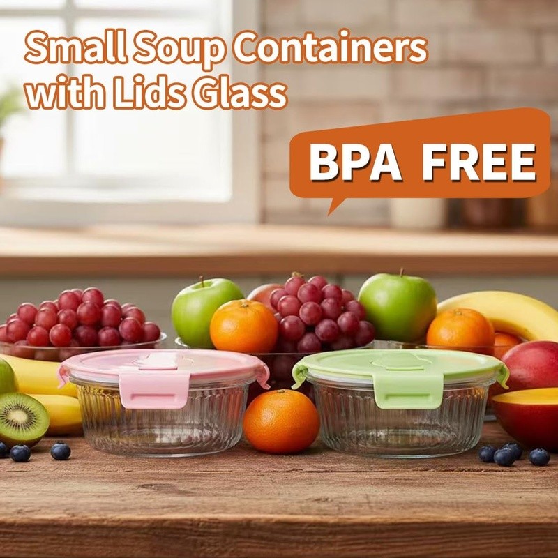 Borosilicate Glass Food Storage Containers Airtight Leakproof Microwave Safe Set