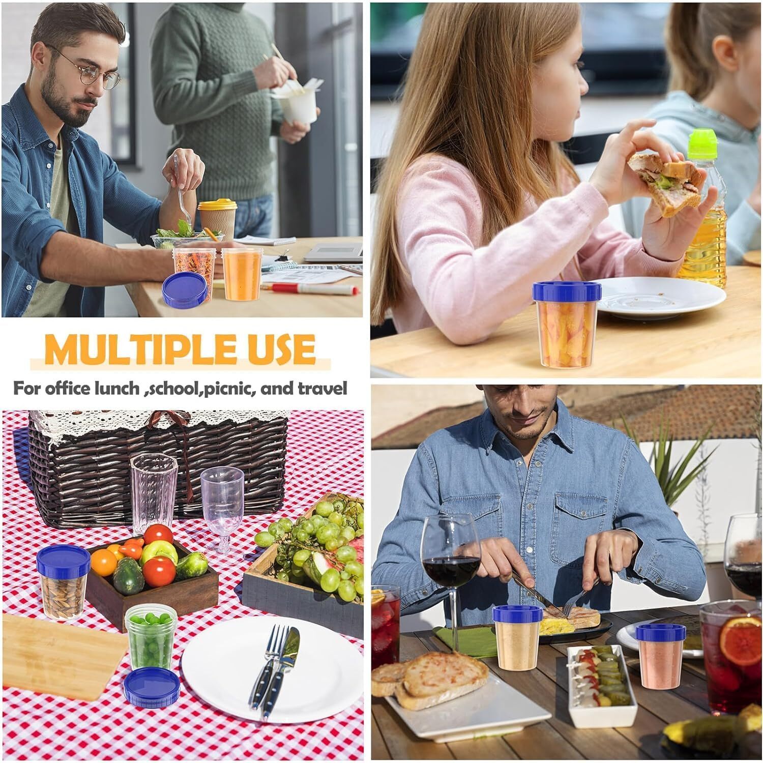 10 Pack 4Oz Salad Dressing Container to Go Small Containers with Lids Leakproof