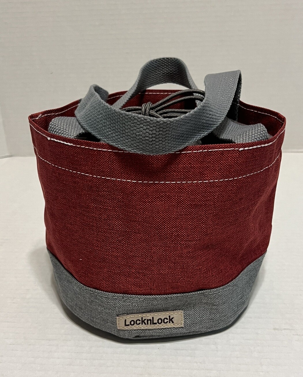Lock & Lock Red Classic 32oz Bowl Red & Grey Mini Tote Lunch Travel Bag NWOT