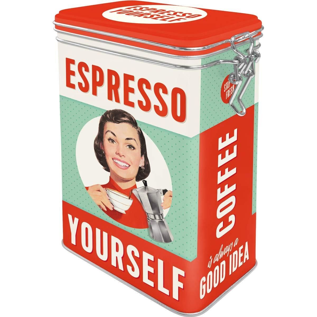 Nostalgic-Art – Metal Food Coffee Sugar Storage Tin Container Box – Espresso