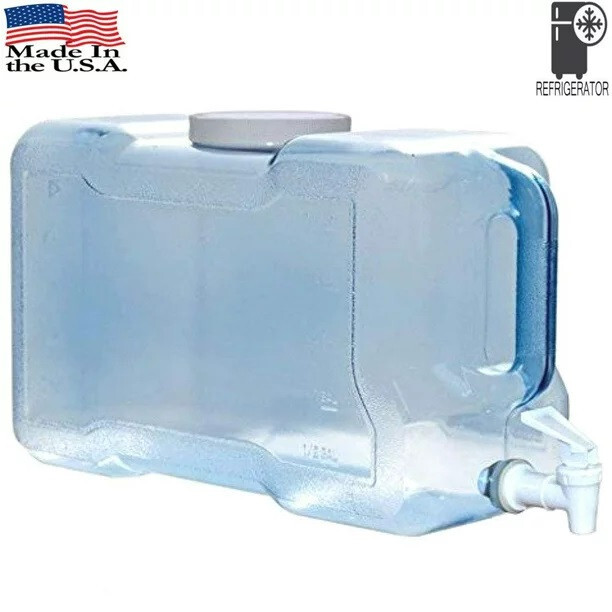 BPA Free 3 Gallon Water Bottle Jug Refrigerator w/ Spout Dispenser Made in USA