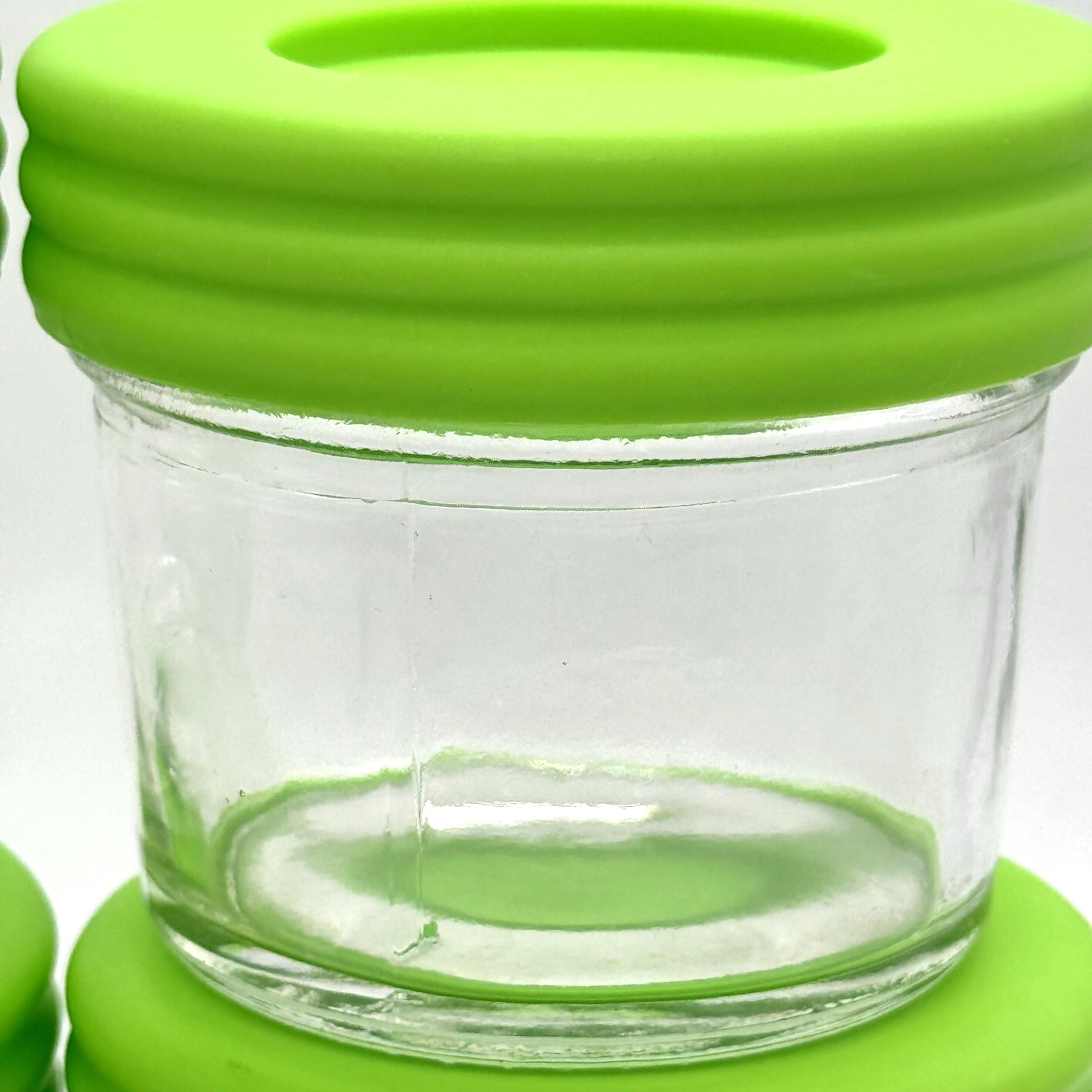 Nellam Baby Food Storage 4 oz Jar Containers with Green lid Set of 10