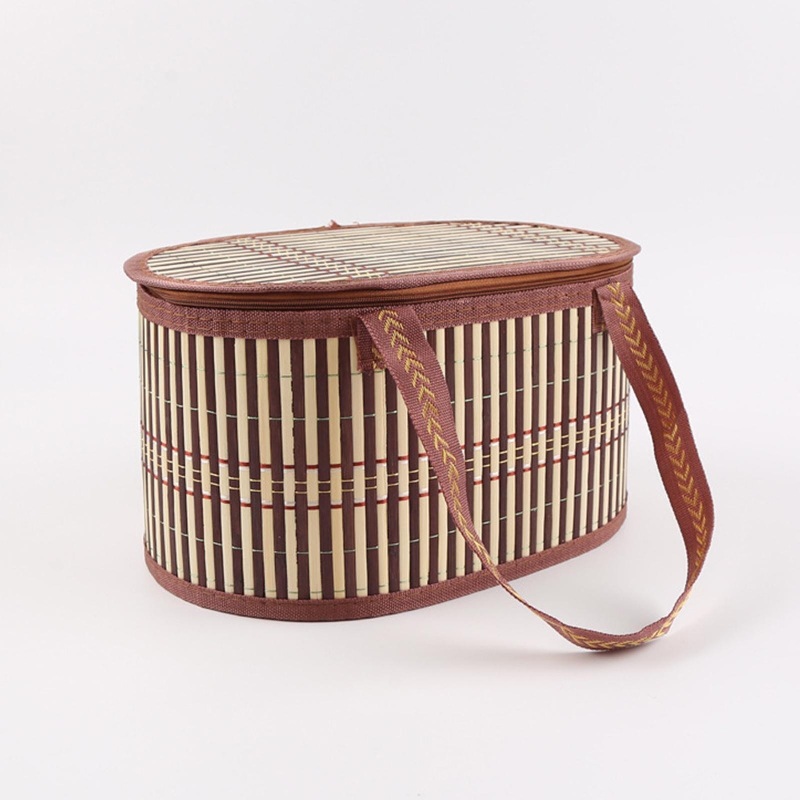 Bamboo Basket Gift Basket Storage Organizer Shopping Basket Multifunctional with
