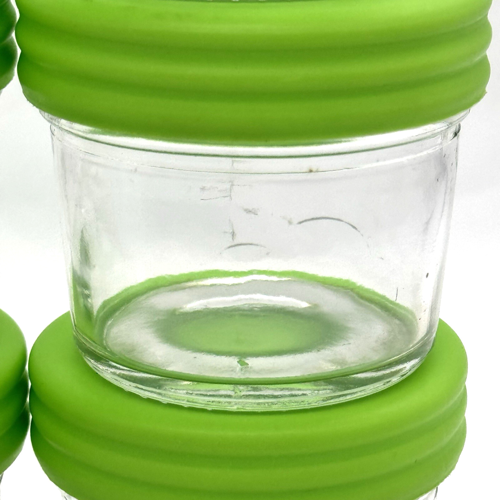 Nellam Baby Food Storage 4 oz Jar Containers with Green lid Set of 10