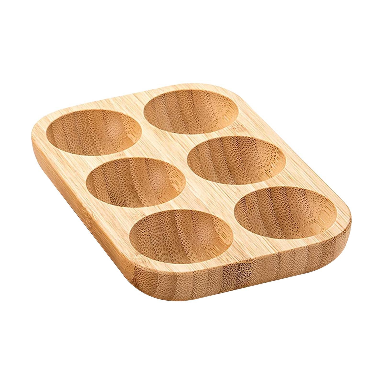Egg Holder Egg Storage Tray Portable 6 Grid Wooden Practical Egg Container for