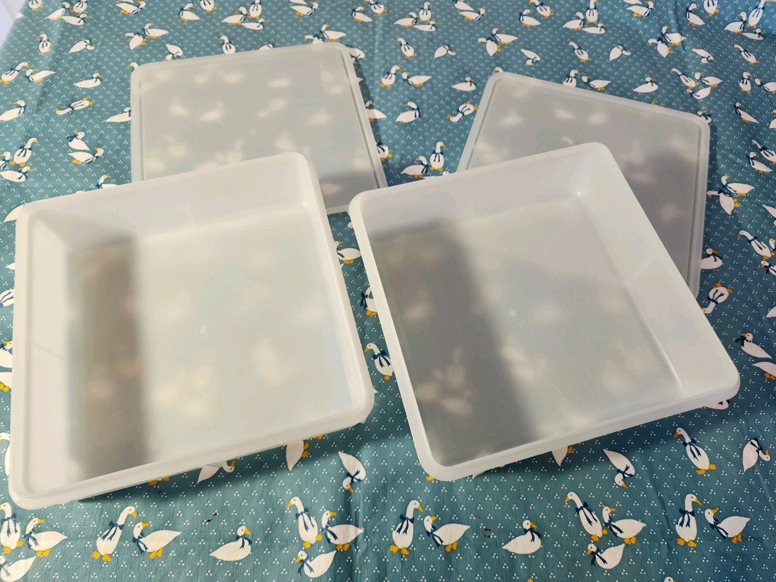 2 Vtg Eagle Super Seal Snack And Store 9 X 9 Food Storage Containers