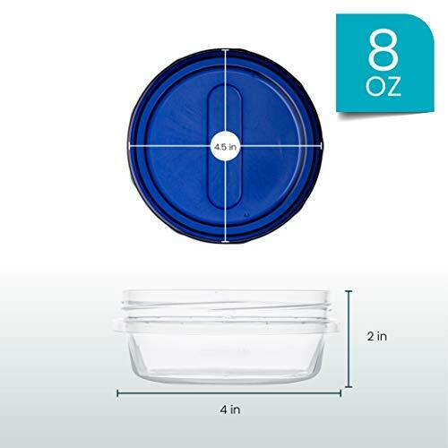 8 Oz 4 Pack Twist Top Deli Containers Clear Bottom With Blue Top Twist On Lids