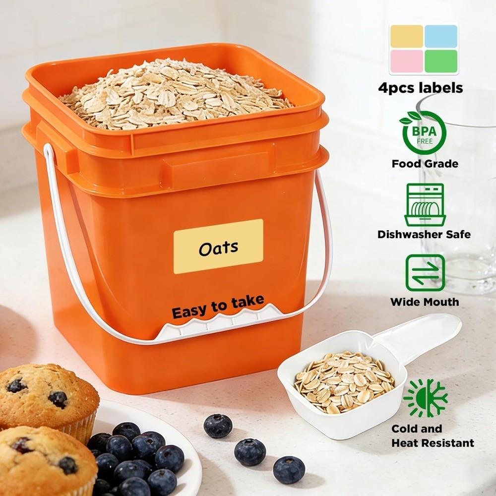 Airtight Food Storage Containers 2 Liter 4 Pack with Lids Clear Spoons Plastic