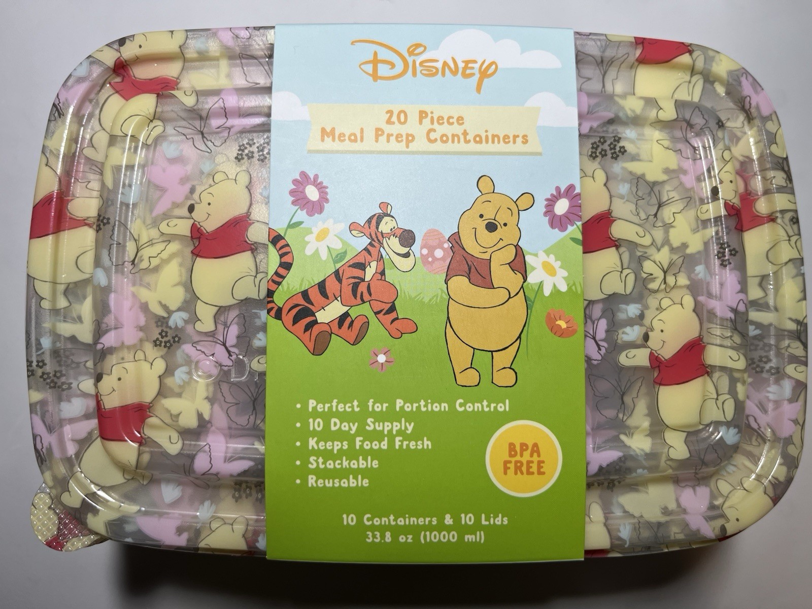New Disney Winnie the Pooh Spring 20 Piece Meal Prep Containers – 33.8oz