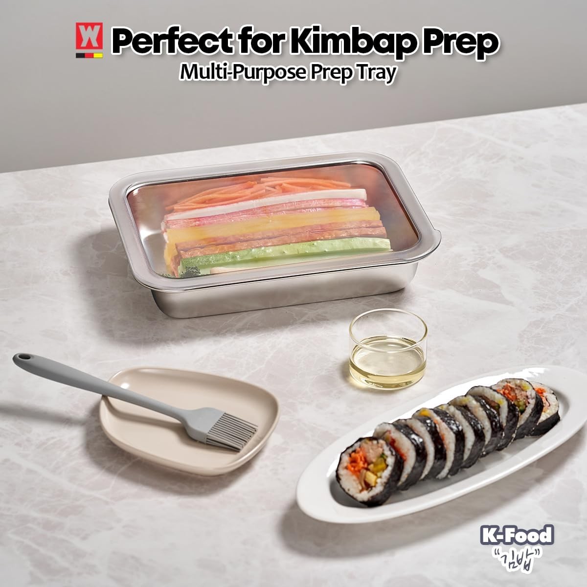 Stainless Steel Food Prep Container Set with Rack & Transparent Lid, Catering…