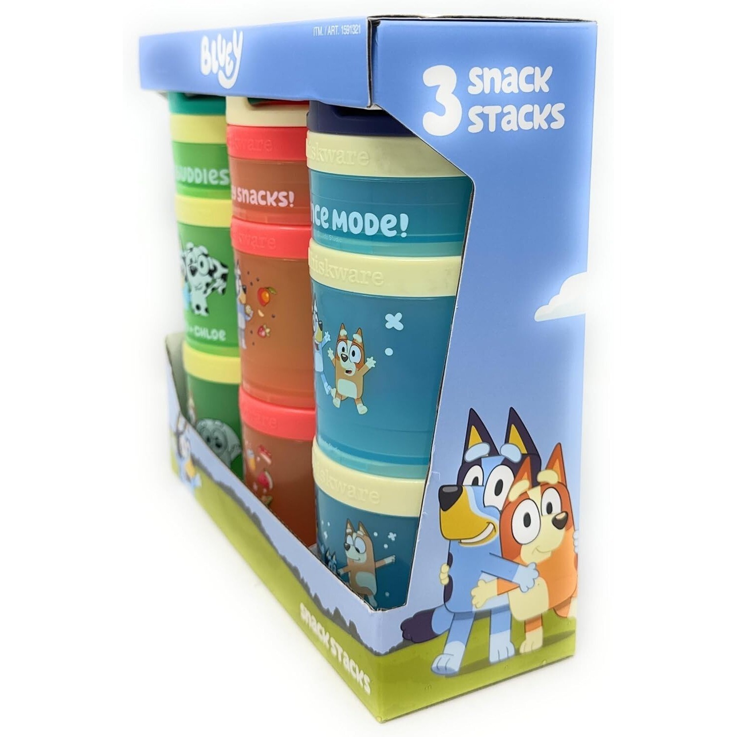 Bluey ~ Whiskware 3 snack Stacks ~ BPA and Phthalate-free Dishwasher Safe