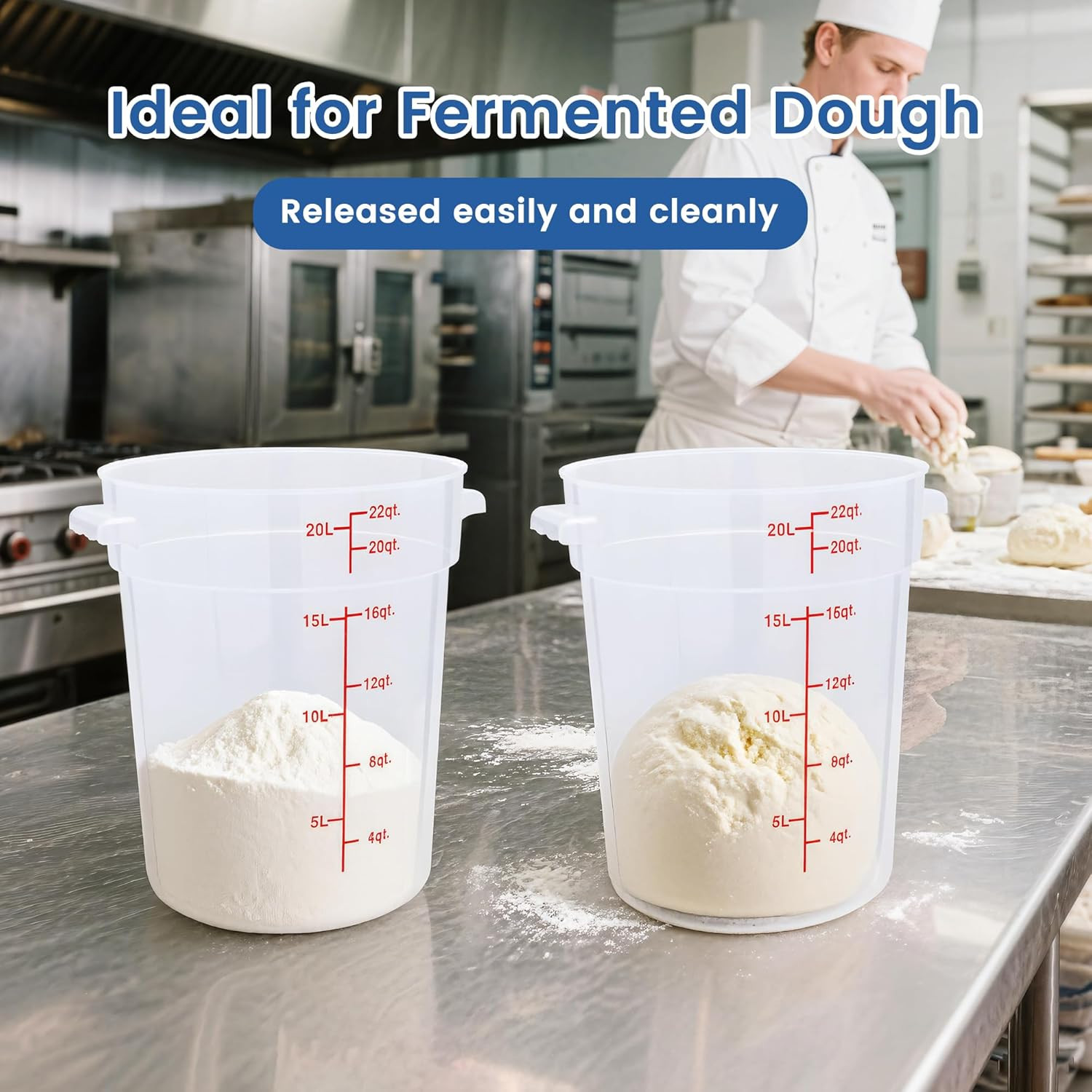 BPA-Free 18QT Round Food Storage Containers – 4 Pack with Lids & Labels