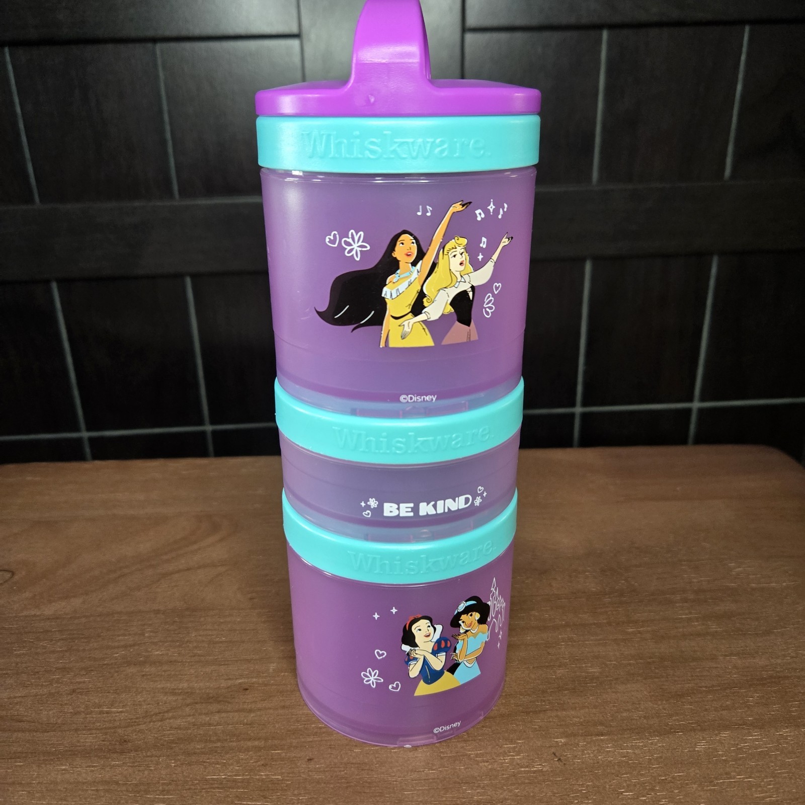 Whiskware Disney Purple Princess Set Stacking Snacking Containers