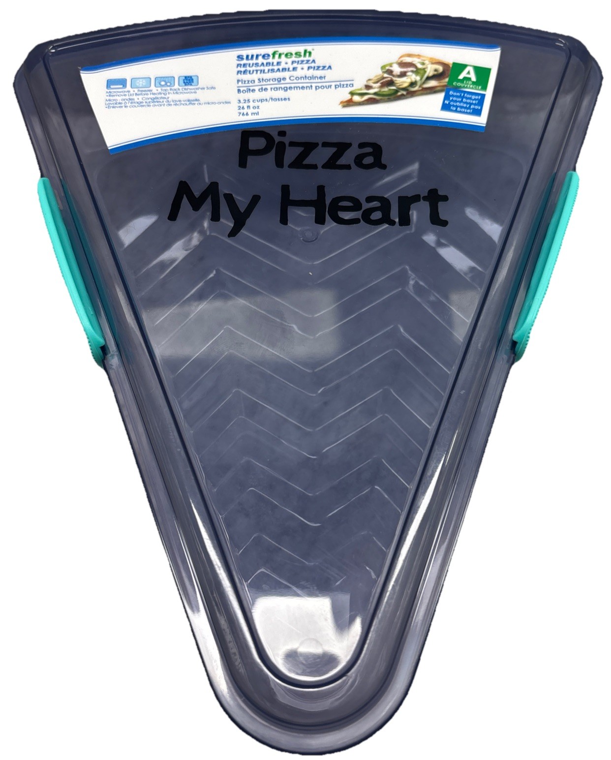 SureFresh “Pizza My Heart” Reusable Pizza Storage Container 3.25 Cups 26oz-NEW