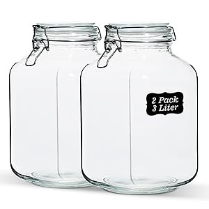 106oz Square Glass Jars with Airtight Lid, Large Mason Jars, Wide Mouth Storage