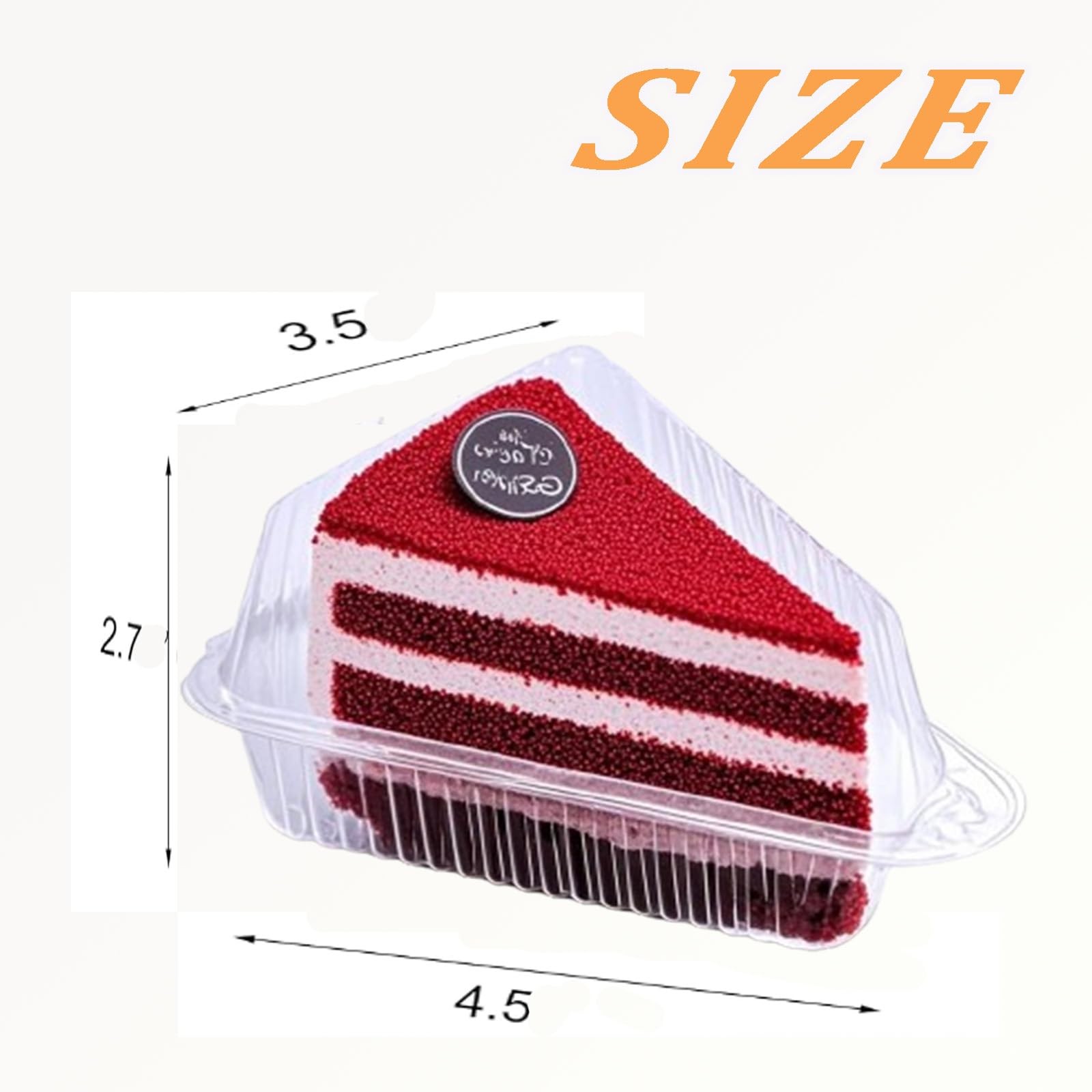 30 Pcs 4 Inch Transparent Plastic Cake Slice Containers With Hinged Lid