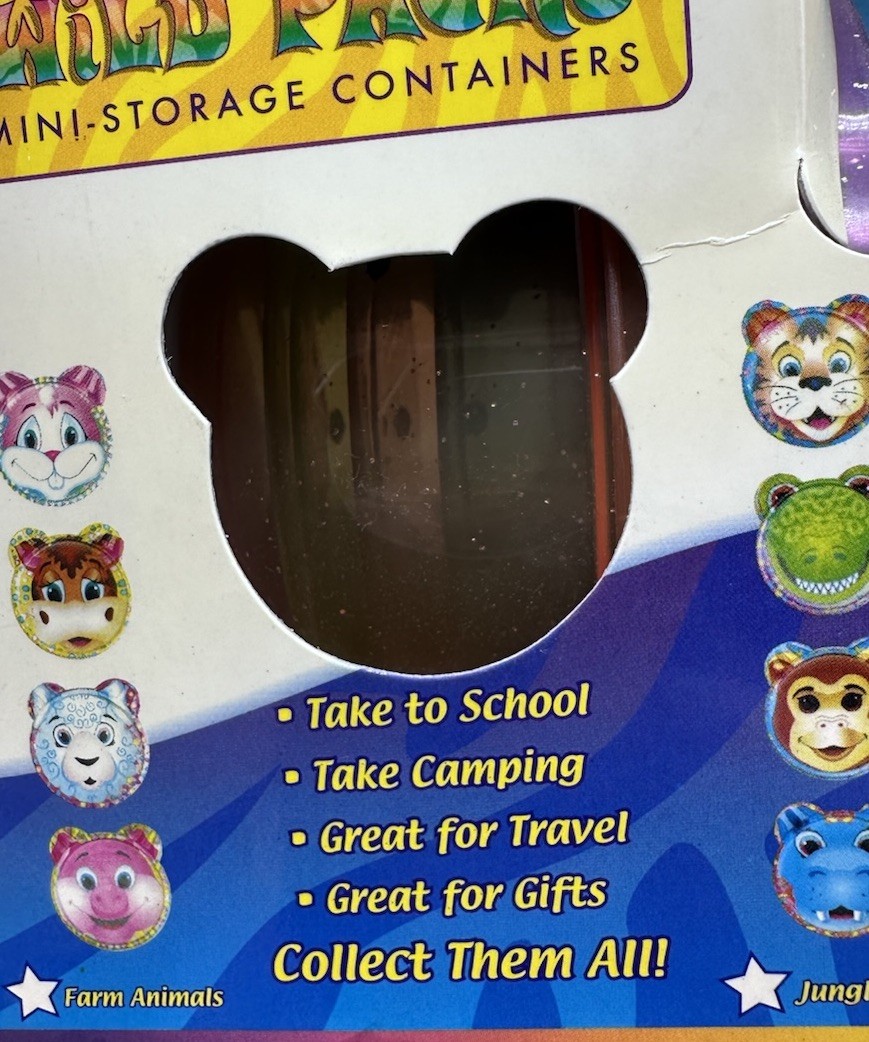 Vintage Cool Gear Wild Packs Mini Storage Containers Animal Faces Set of 4 NOS