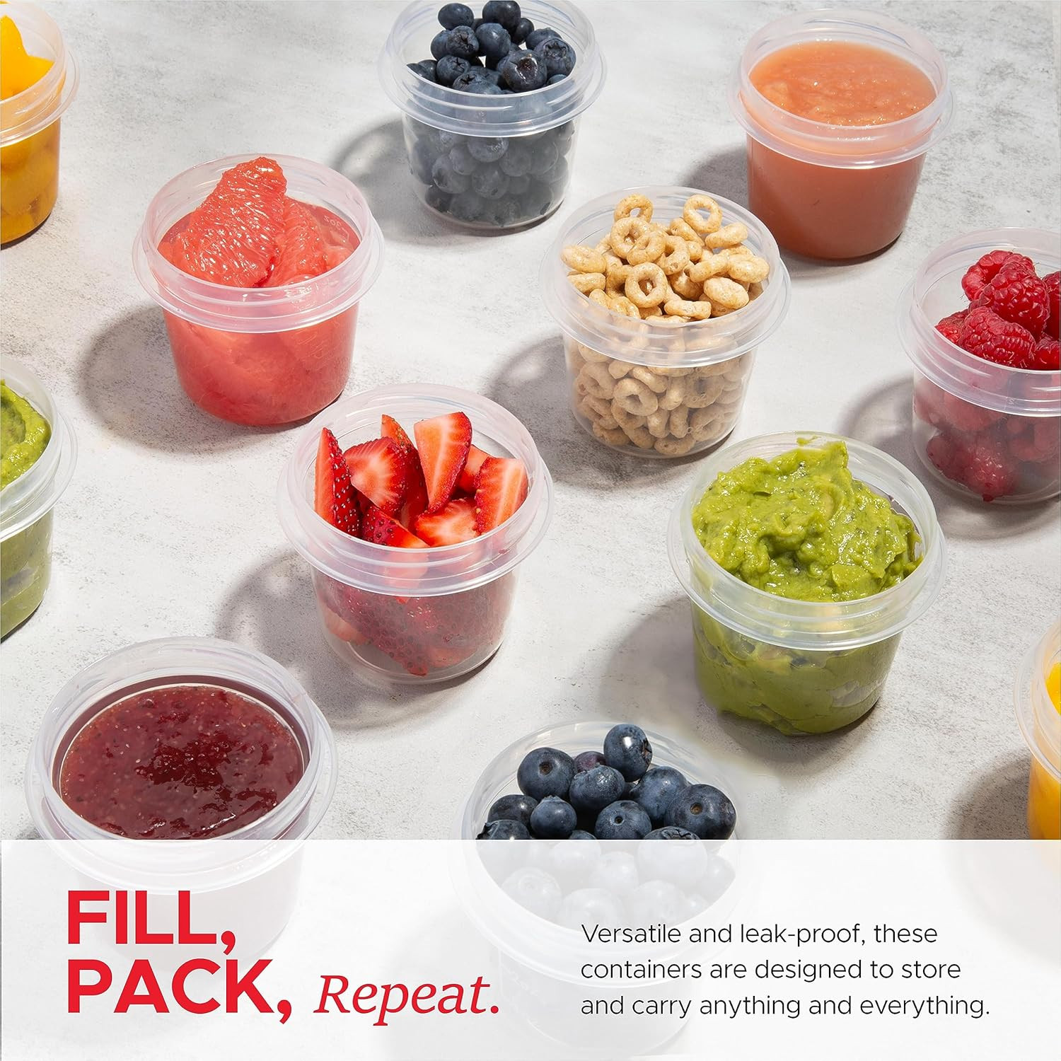 Small Lunch Containers [12 Pack] 4 Oz. with Lids | Snack for Condiment Puree, Sn