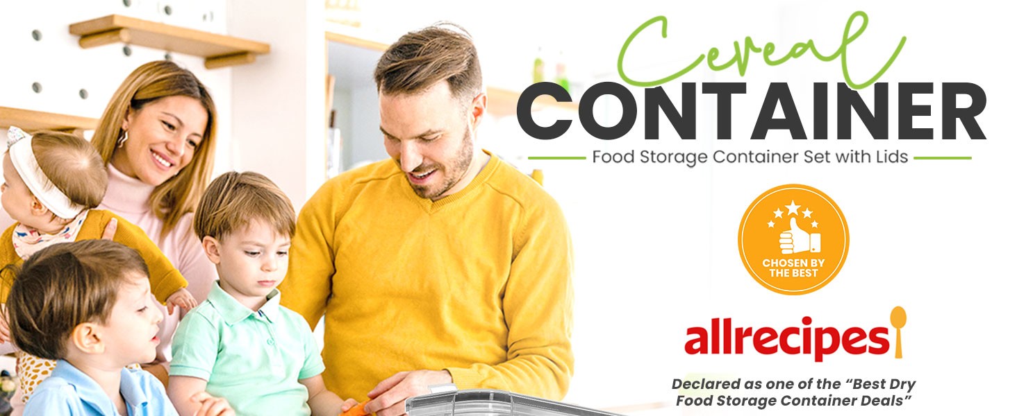 Cereal Containers Storage Set – 2 Pack 4L(135.2 oz) Airtight Food Storage