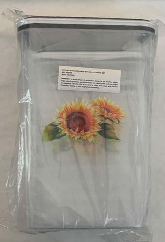 LOT OF 3 VARIETY SIZE SUNFLOWER SNAP LID STORAGE CONTAINERS NIP