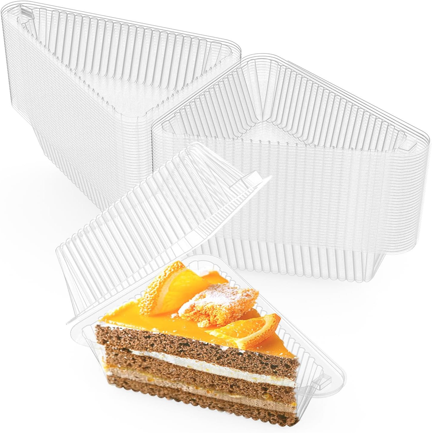 100 cajas plastico para porciones pastel tapas bisagra 11 cm panaderia