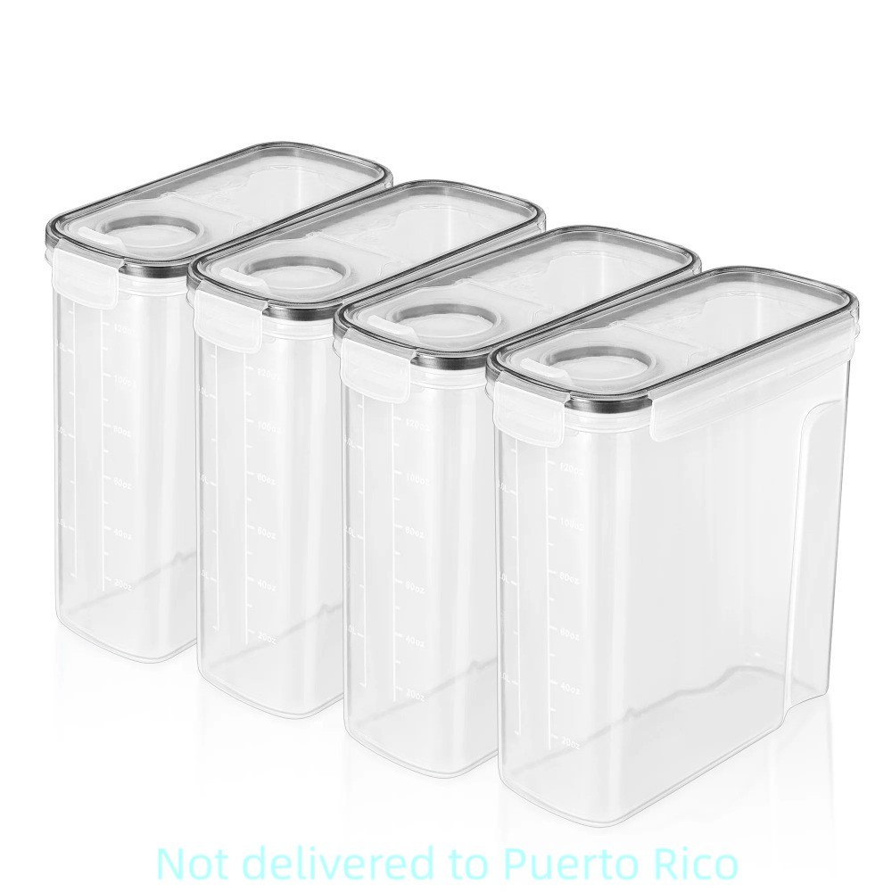 4PK BPA-Free Airtight Food Containers, Pantry Storage