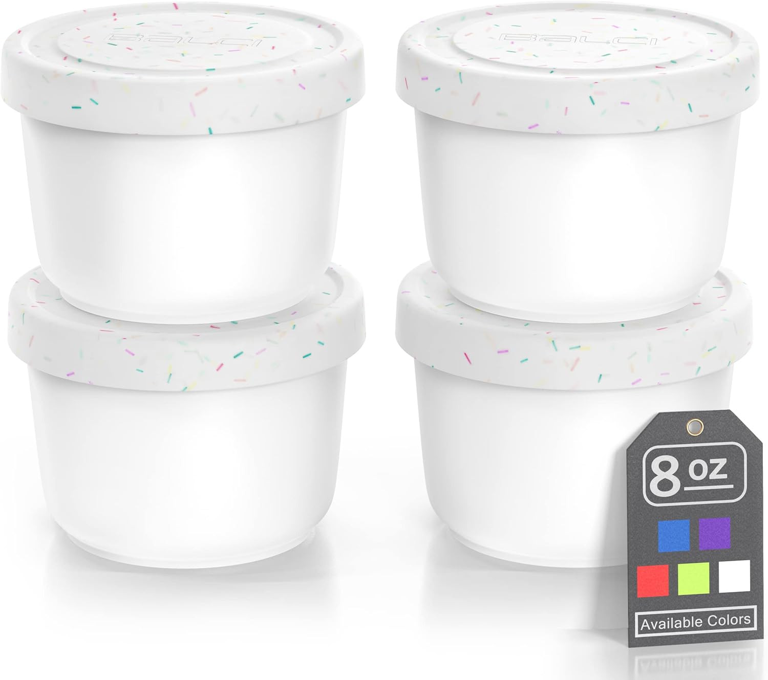 – 8Oz Mini Ice Cream Containers with Silicone Lids (Set of 4) – Freezer Food Sto