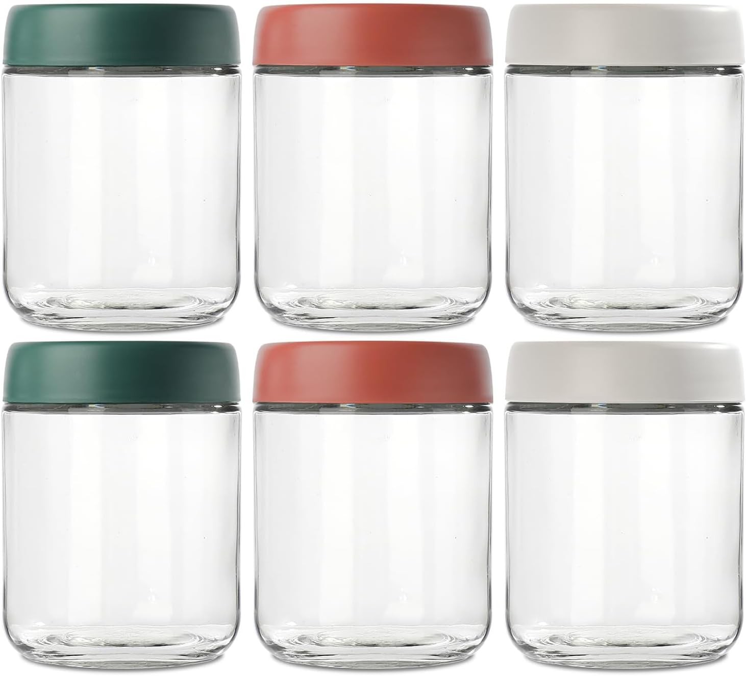 Overnight Oats Containers with Lids, Mason Jars 16oz with Lids – Set Of 6