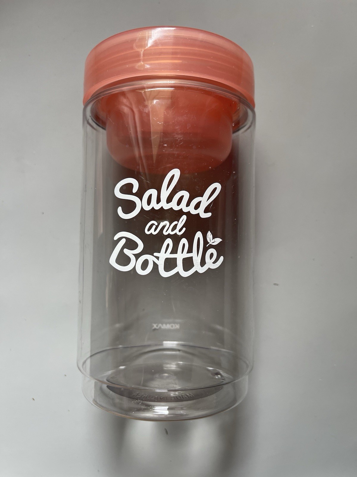 Komax Salad Container Set 3pc 410ml Plastic Clear/Pink Screw Lid Reusable