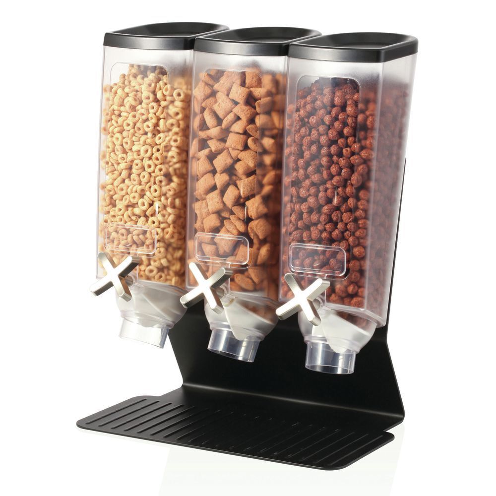 Rosseto® Three Container EZ-PRO™ H3B Snack Dispenser With Black Steel Stand (1