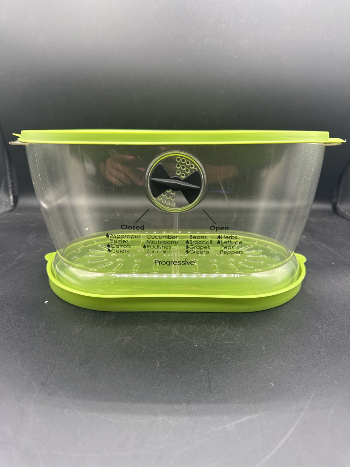 Progressive Lettuce/Vegetable Keeper/Colander, 4.7 Quarts, Green Preowned