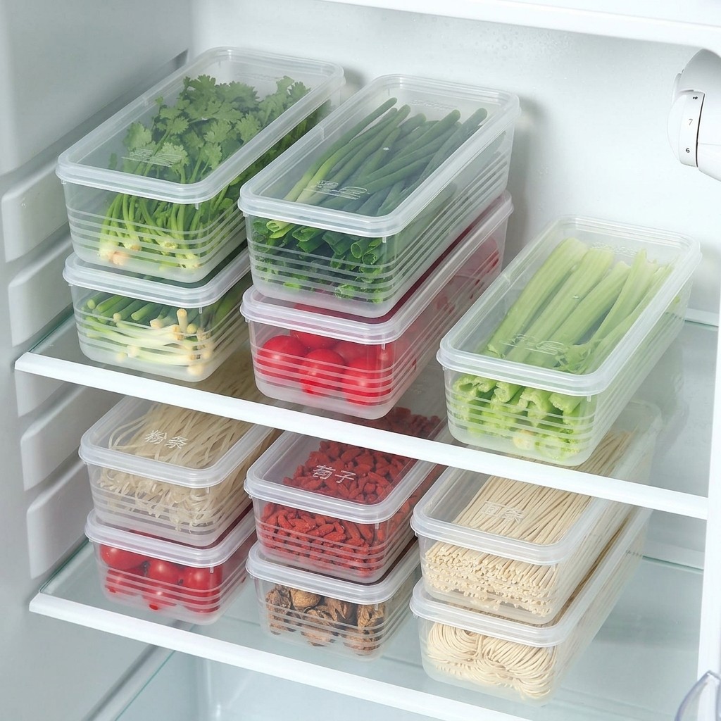 3pcs Stackable Food Storage Containers – Plastic Trays with Lids -NEW
