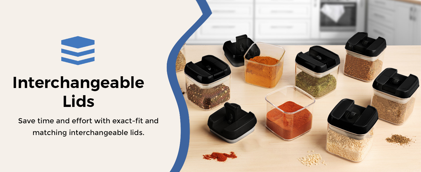 9 PC Airtight Food Storage Containers – BPA Clear Plastic Snack & Spice