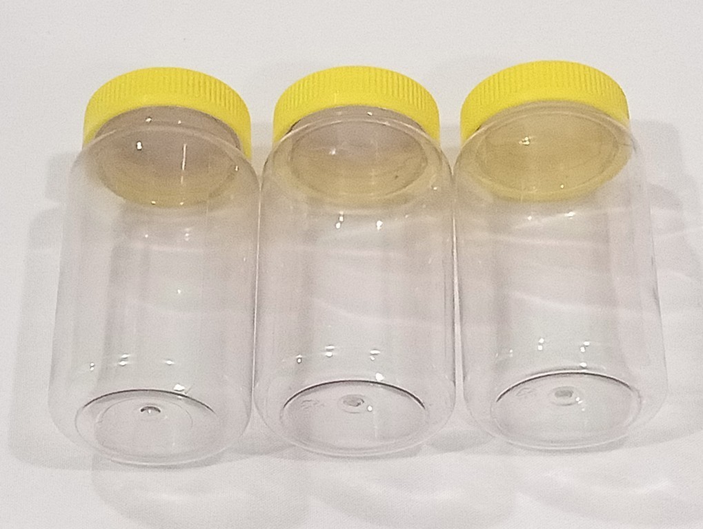 12 oz Plastic Jars W/ Leak Proof Lid Lot of 3 Food Craft Storage Clear Container