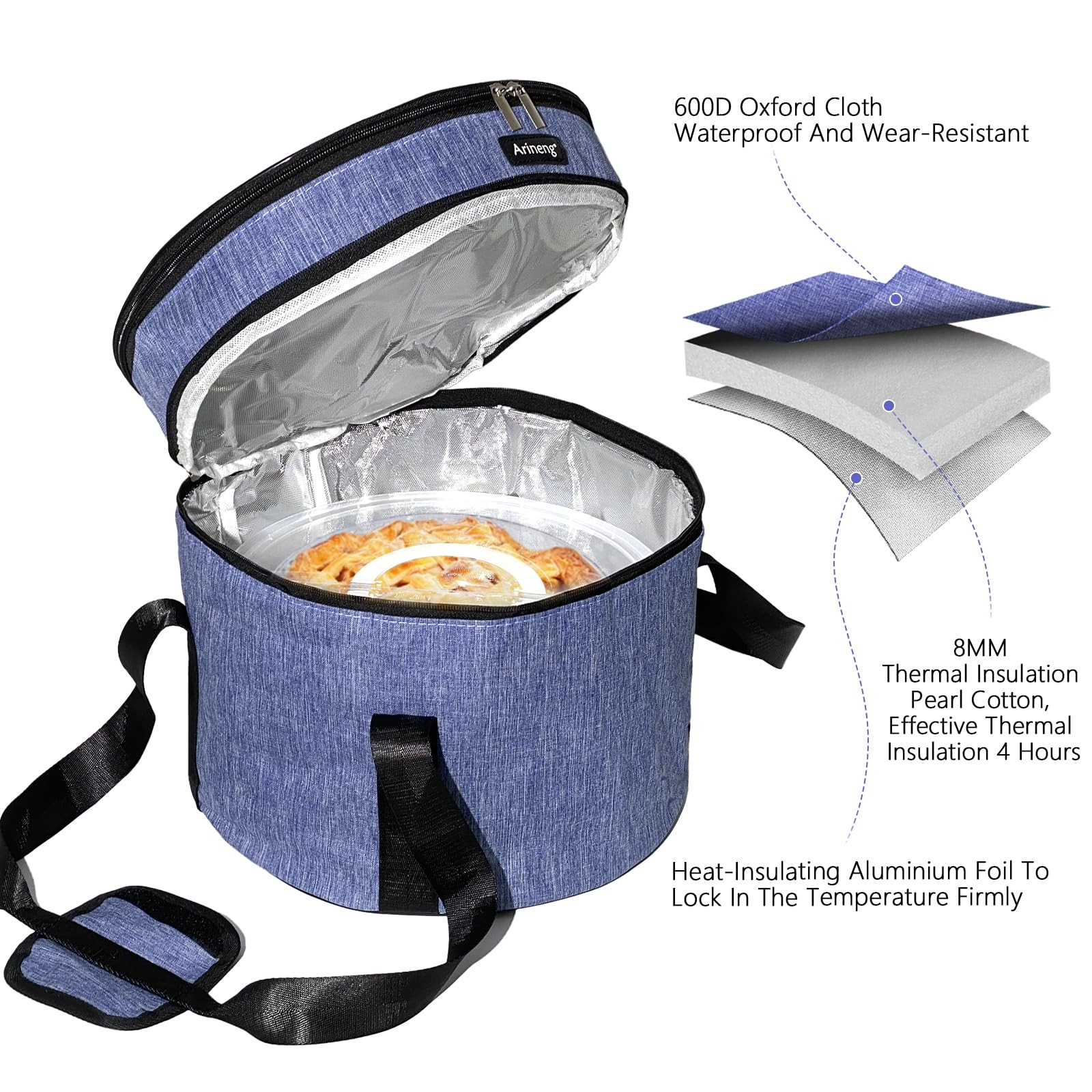 Plastic Pie Carrier Pack of 2 and insulated bag，pie carrier with lid and hand…