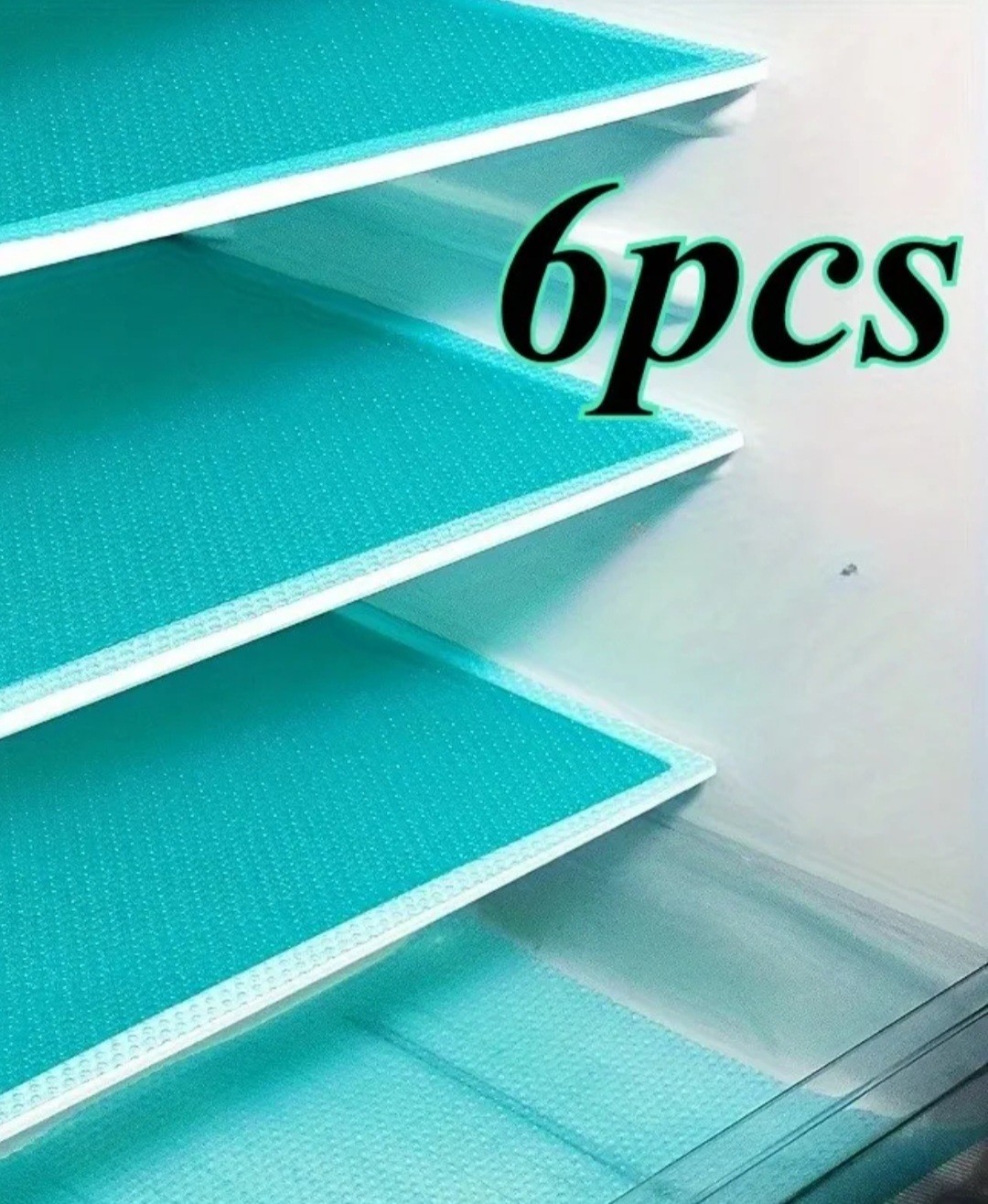 Refrigerator Mats Set Of 6 Aqua Shelves Cabinets New
